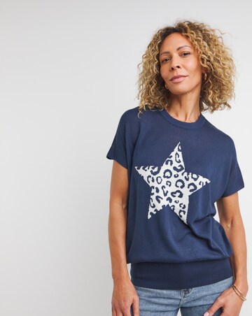 Leopard Star Short Sleeve Jumper