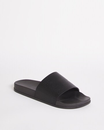 Black Tonal Stripe Slide Wide