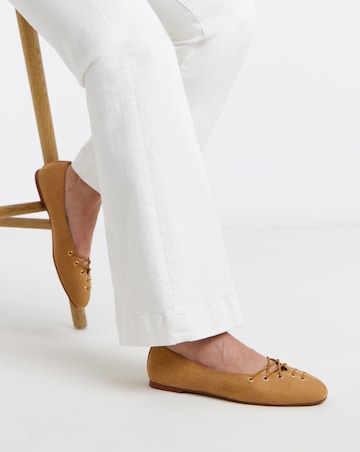 Belize Lace Front Ballerina Shoes - Extra Wide Fit (EEE)