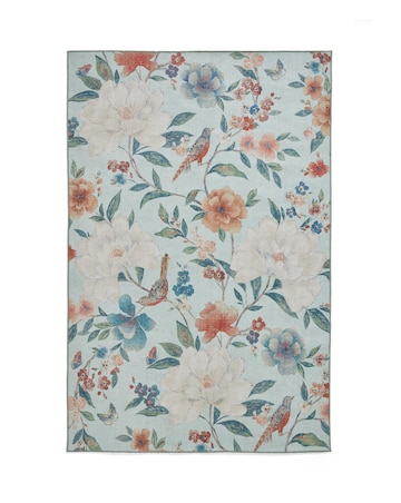 Catherine Lansfield Pippa Floral Birds Washable Rug