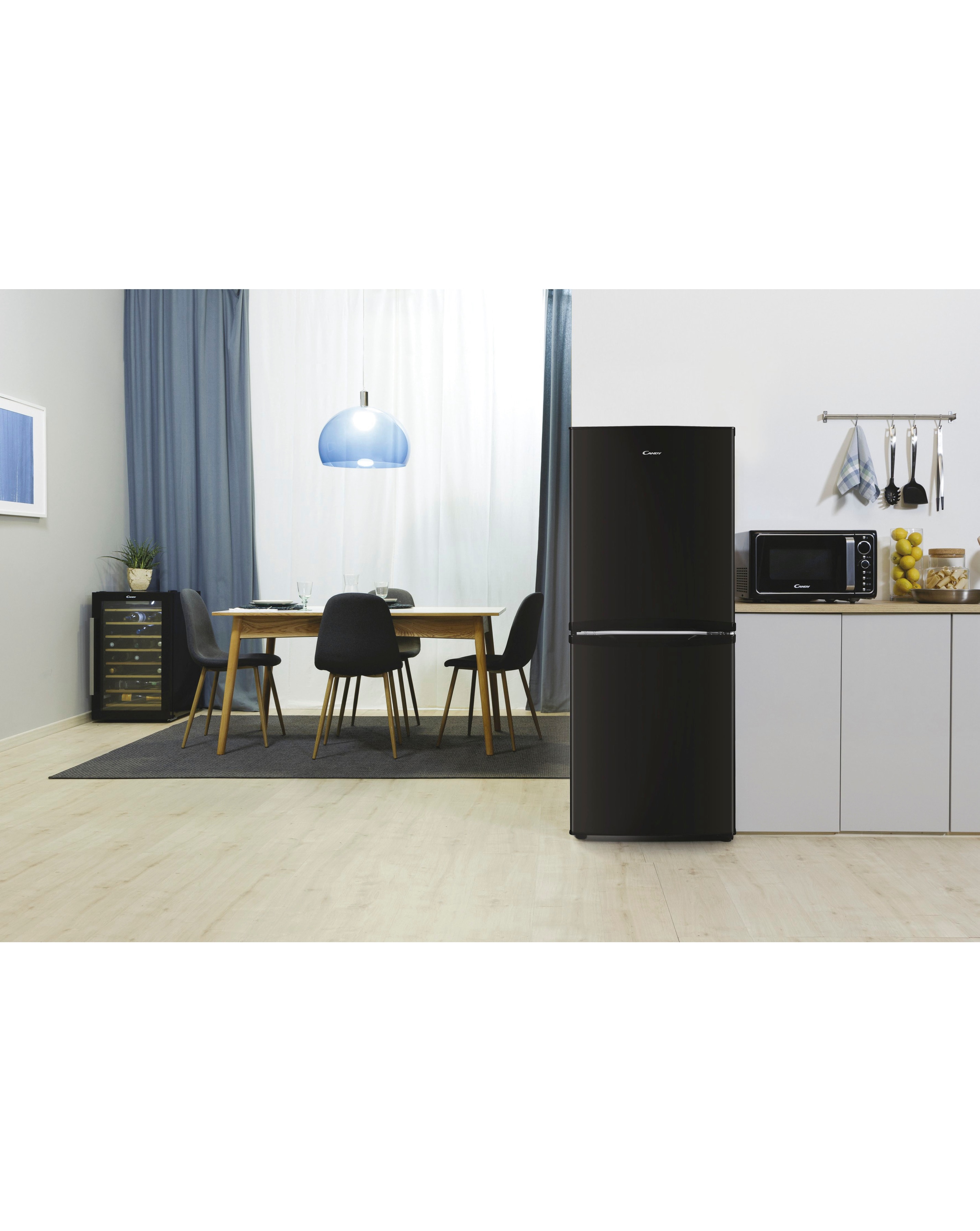 Candy CCH1S513EBK-1 55 x 135cm Fridge Freezer - Black | JD Williams