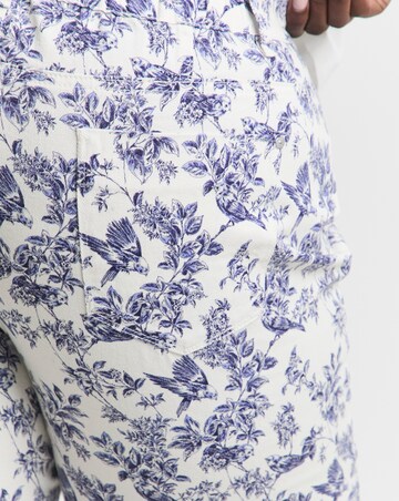 Simply Be Blue Floral Printed Denim Wide Leg Jeans