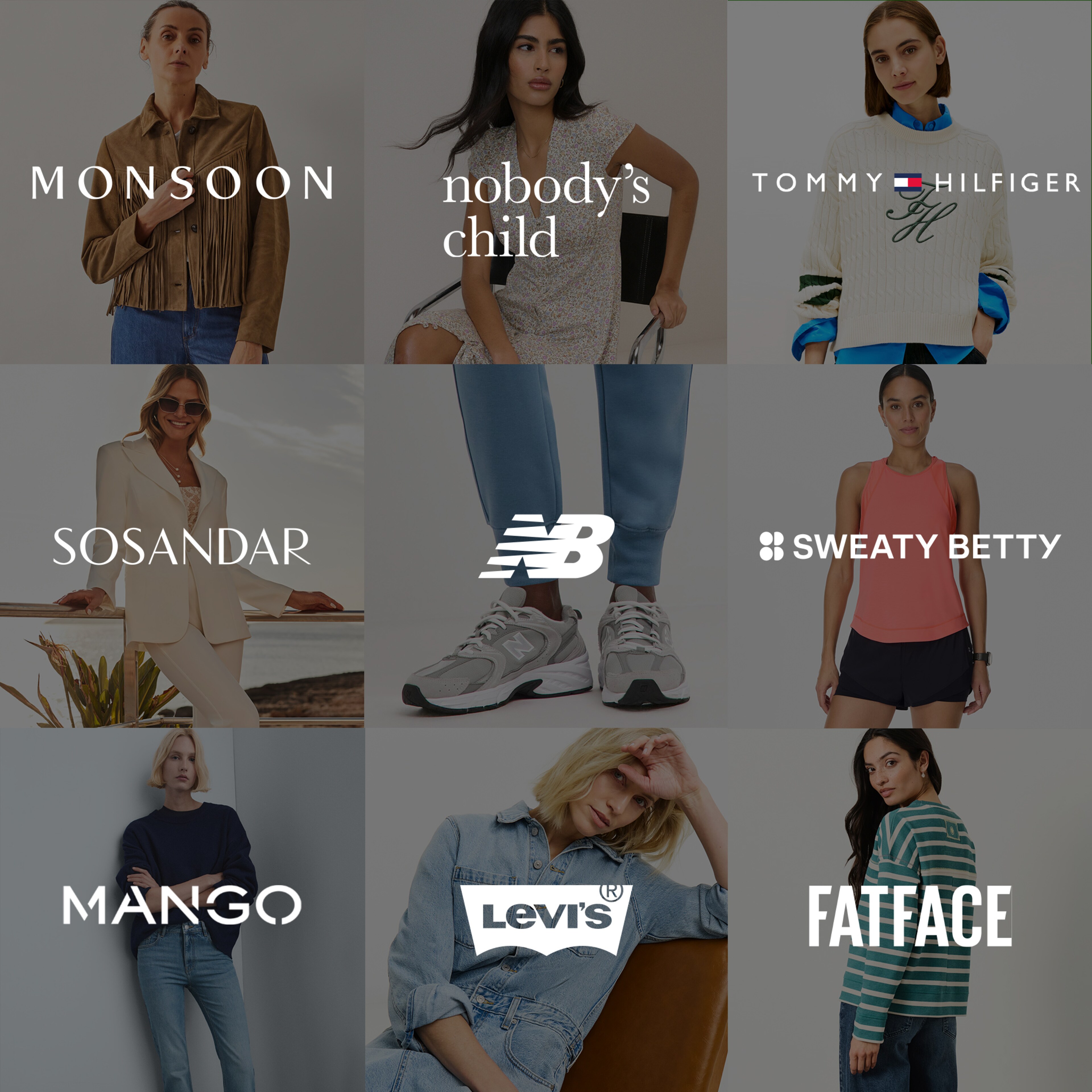 Discover our brands at JD Williams. Monsoon, Nobody's child, Tommy Hilfiger, Sosandar, New Balance, Sweaty Betty, Mango, Levi's, Joe Browns.