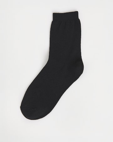 Pretty Secrets (5 Pair Pack) Super Value Ankle Socks (Wide Fit) Black