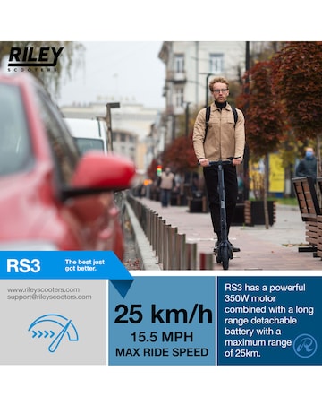Riley RS3 Foldable Electric 37 Volt Scooter Black