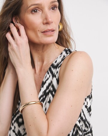 Printed V Neck Woven Vest