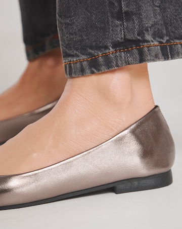 Clarice Square Toe Ballerina Shoes - Wide Fit (E)