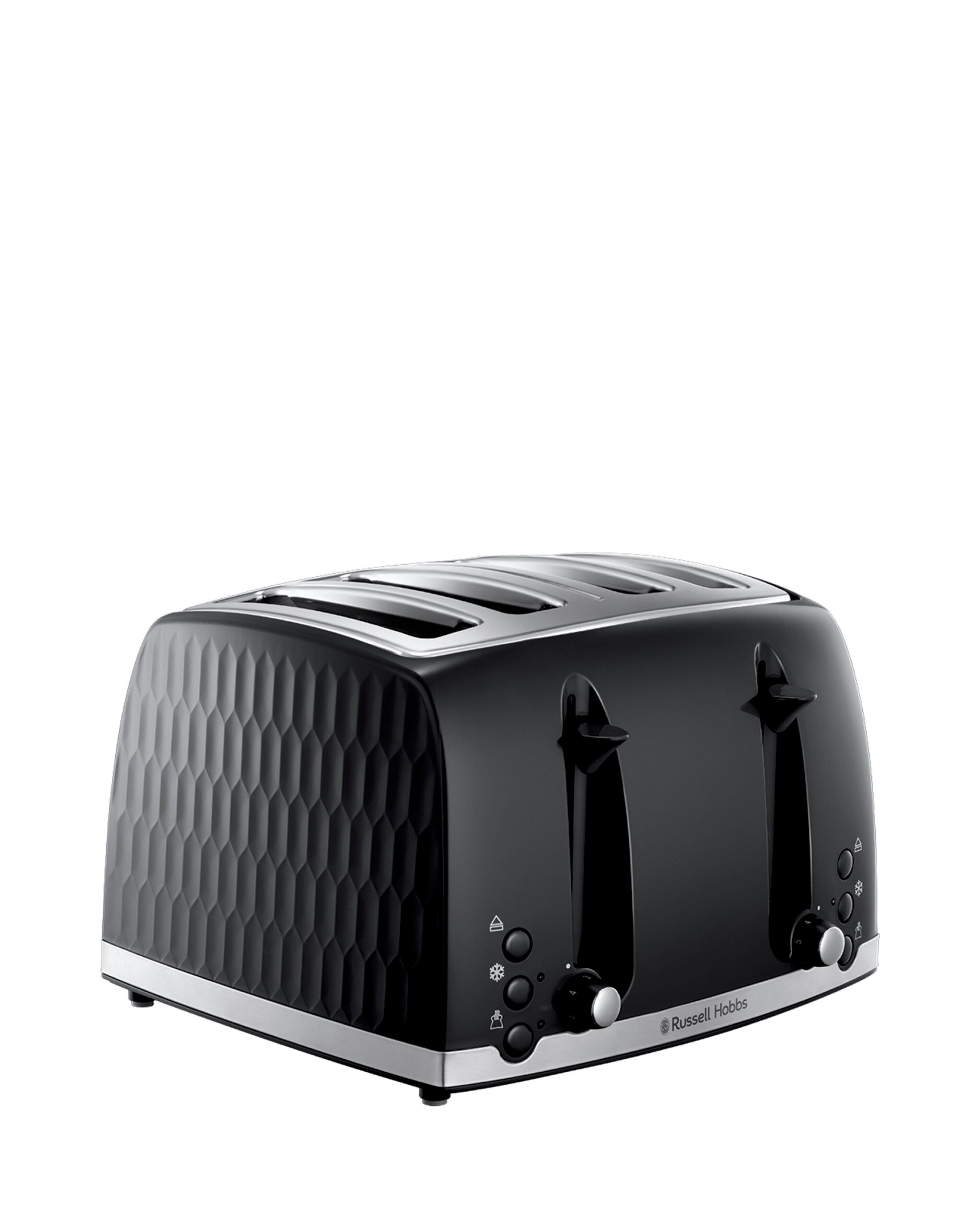 Russell Hobbs 26071 Textured Honeycomb Black 4 Slice Toaster