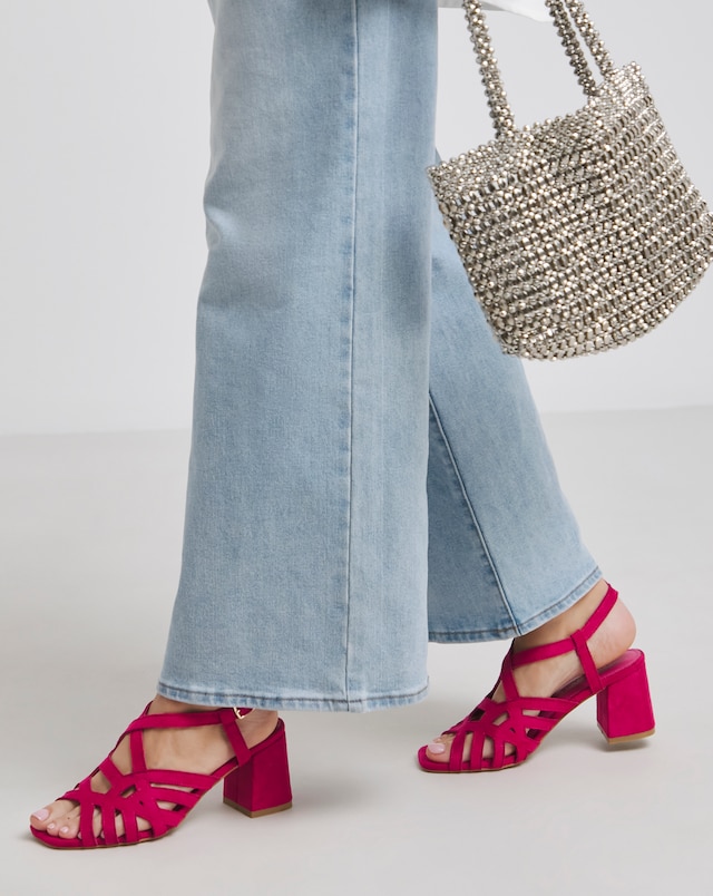Calm Multi Strap Block Heel Sandals - Wide Fit (E)