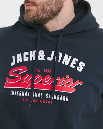 Jack & Jones Logo Sweat Hoody - Navy
