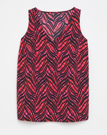 Printed V Neck Woven Vest