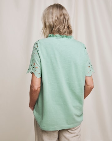 Julipa Pure Cotton Cut Out Broderie Top