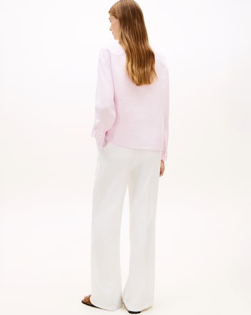 Tommy Hilfiger Linen Round Hem Long Sleeve Shirt