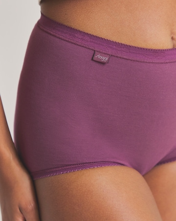 Sloggi (3 Pack) Basic Maxi Knicker, Pale Pink/Mid Pink/Plum