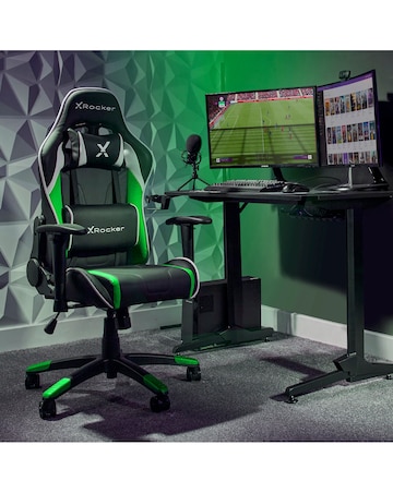 X Rocker Agility Compact eSports Gaming Chair for Juniors - Black / Green