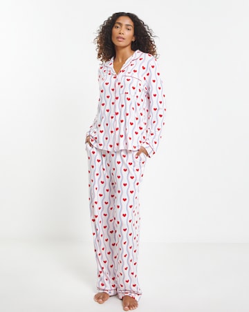 Chelsea Peers Jersey Heatwave Stripe Heart Print Pyjama Set