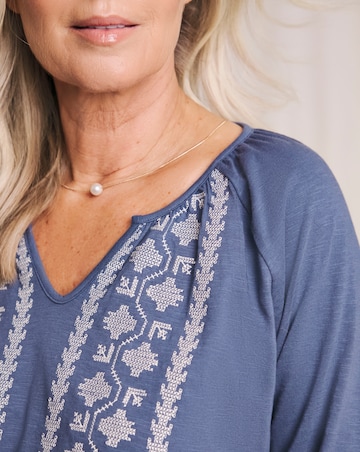 Julipa Embroidered Notch Neck Top