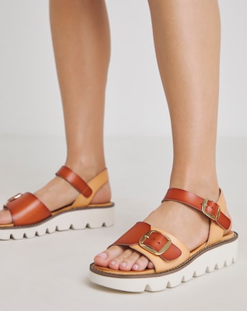 Heavenly Feet Trudy Buckle Strap Sandals Ex Wide Fit