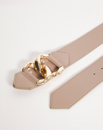 Twist Buckle Pebbled Faux Leather Belt