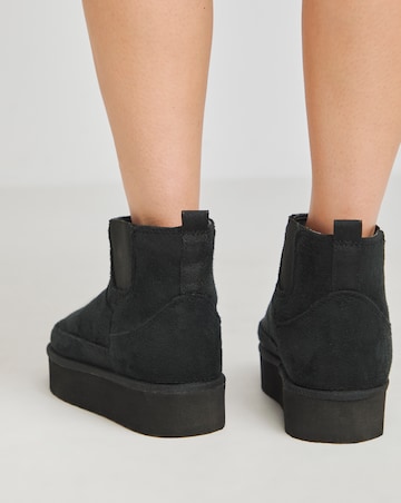 Edith Flatform Warm Lined Chelsea Snug Boots - Extra Wide Fit (EEE)