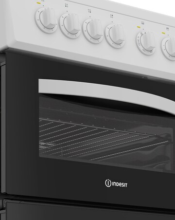 Indesit ITE5EMW 50cm Electric Twin Cooker - White + Installation
