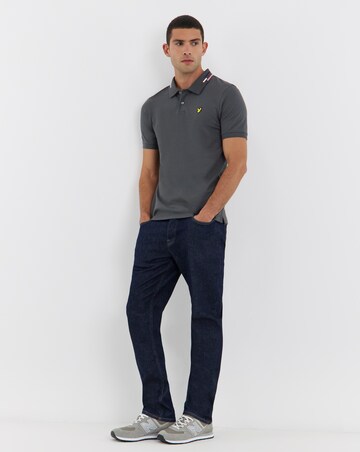 Lyle & Scott Short Sleeve Striped Tipped Polo - Gunmetal