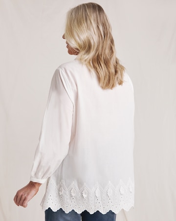 Julipa Pleated Pure Cotton Pintuck Blouse