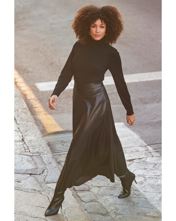 Sosandar Faux Leather Maxi Skirt