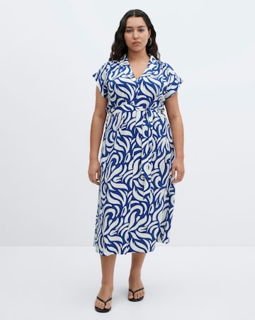 Mango Bow Shirt Midi Dress