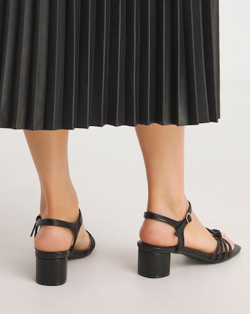 Wanda Strappy Flexible Sole Block Heeled Sandals Wide E Fit