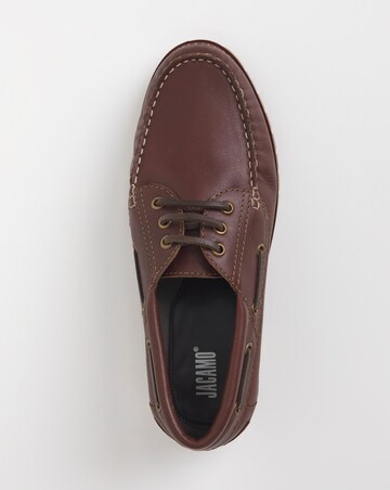 Leather Cleated Sole Boat Shoe Wide