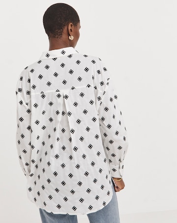 Contrast Broderie Shirt