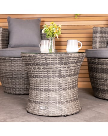 Charles Bentley 3 Piece Stacking Rattan Bistro Set