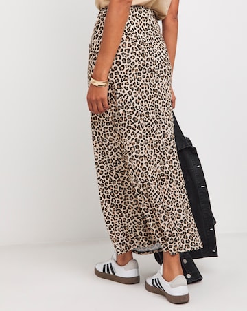 Animal Jersey Pull On Maxi Slip Skirt