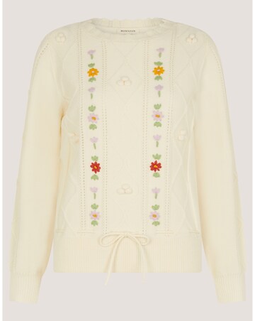 Monsoon Elsie Floral Cable Knit Jumper
