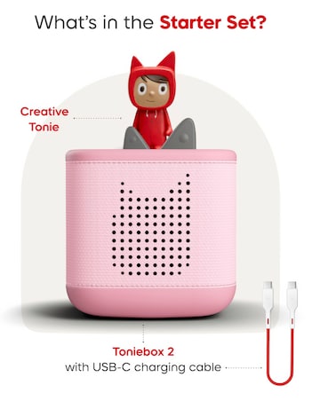 Tonies Toniebox 2 Starter Set with Creative Tonie Rubie - Cloud Pink