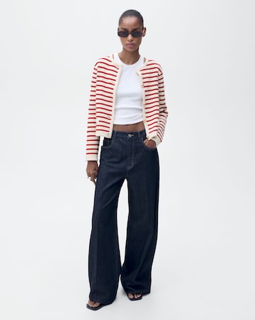 Mango Striped Knit Cardigan