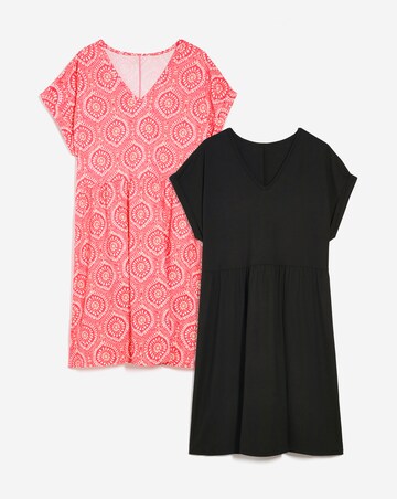 2 Pack Smock Dress With Cap Sleeve