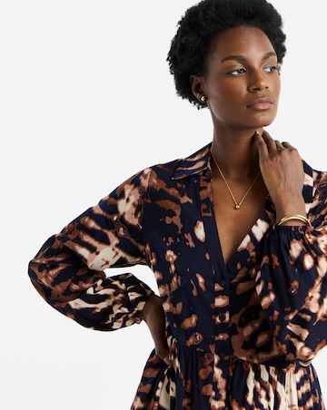 Printed Smock Shirt Dress