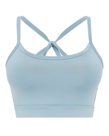 Blue Cross Back Crop Top