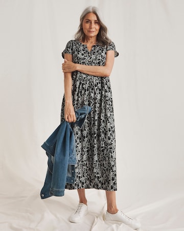Julipa Pure Cotton Jersey Shift Midi Dress
