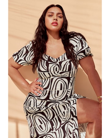 Simply Be Ruched Front Linen Mix Maxi Dress