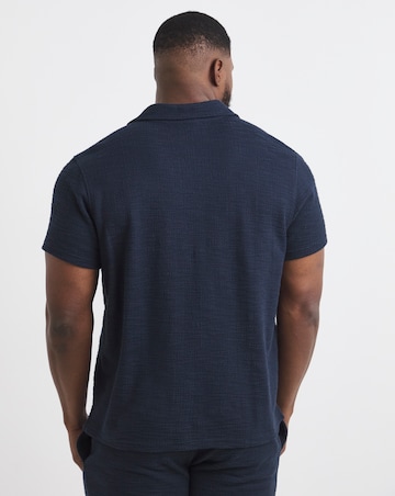 Textured Revere Collar Jersey Shirt