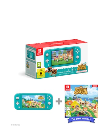 Nintendo Switch Lite Turquiose + Animal Crossing New Horizons bundle