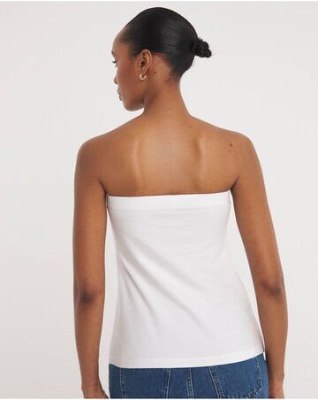 White Jersey Bandeau Top