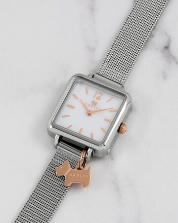 Radley Ladies Polished Silver Square Watch