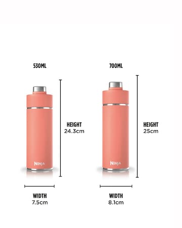 Ninja Thirsti Carbonated 530ml 18oz Bottle with Carbonation Lid in Coral