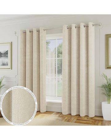 Royal Luxury Boucle Lined Eyelet Curtains