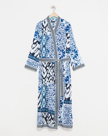 Stretch Satin Kimono Tie Gown