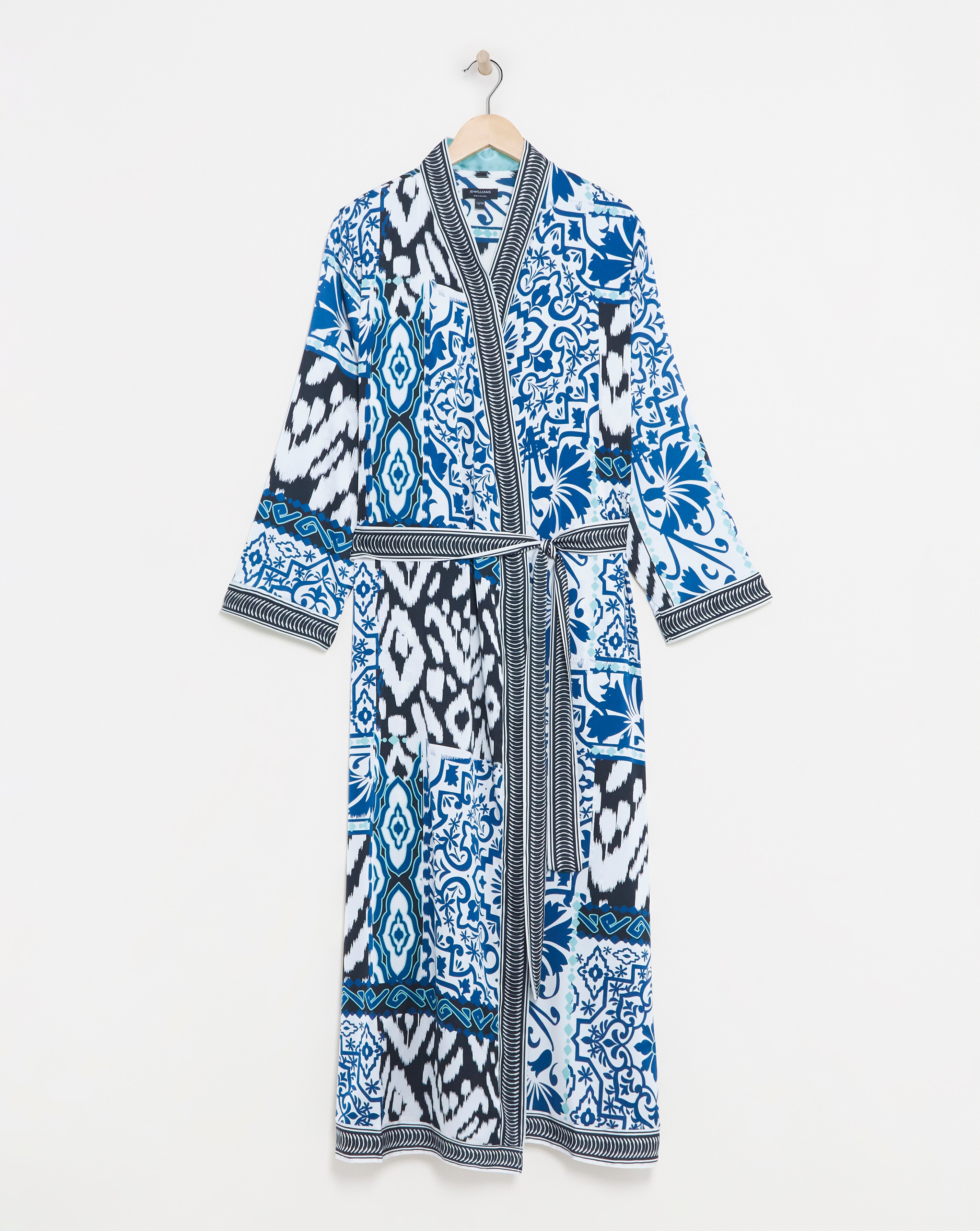 Stretch Satin Kimono Tie Gown